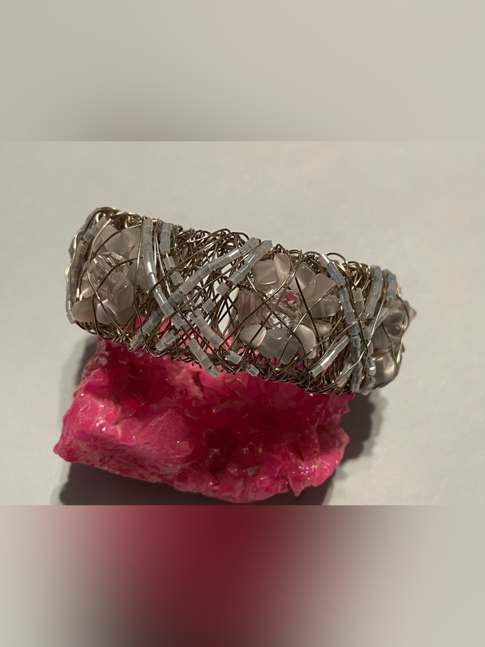 Artisan Wire Bead Cuff Bracelet #0184